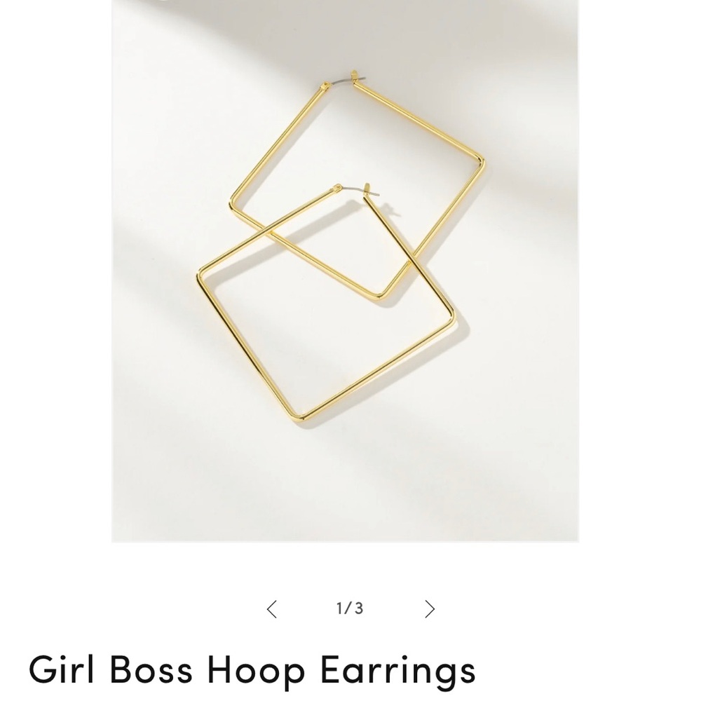 Large Girl Boss Hoop Earrings
